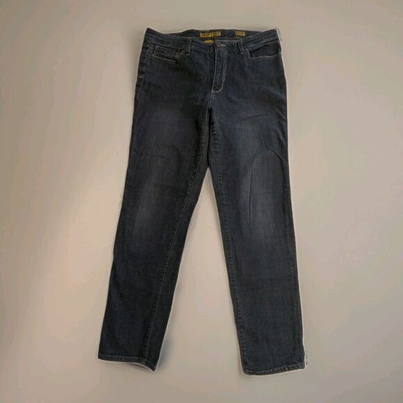 Seven7 Womens Blue Denim Dark Wash Stright Leg Jean Size 14 - Picture 1 of 7
